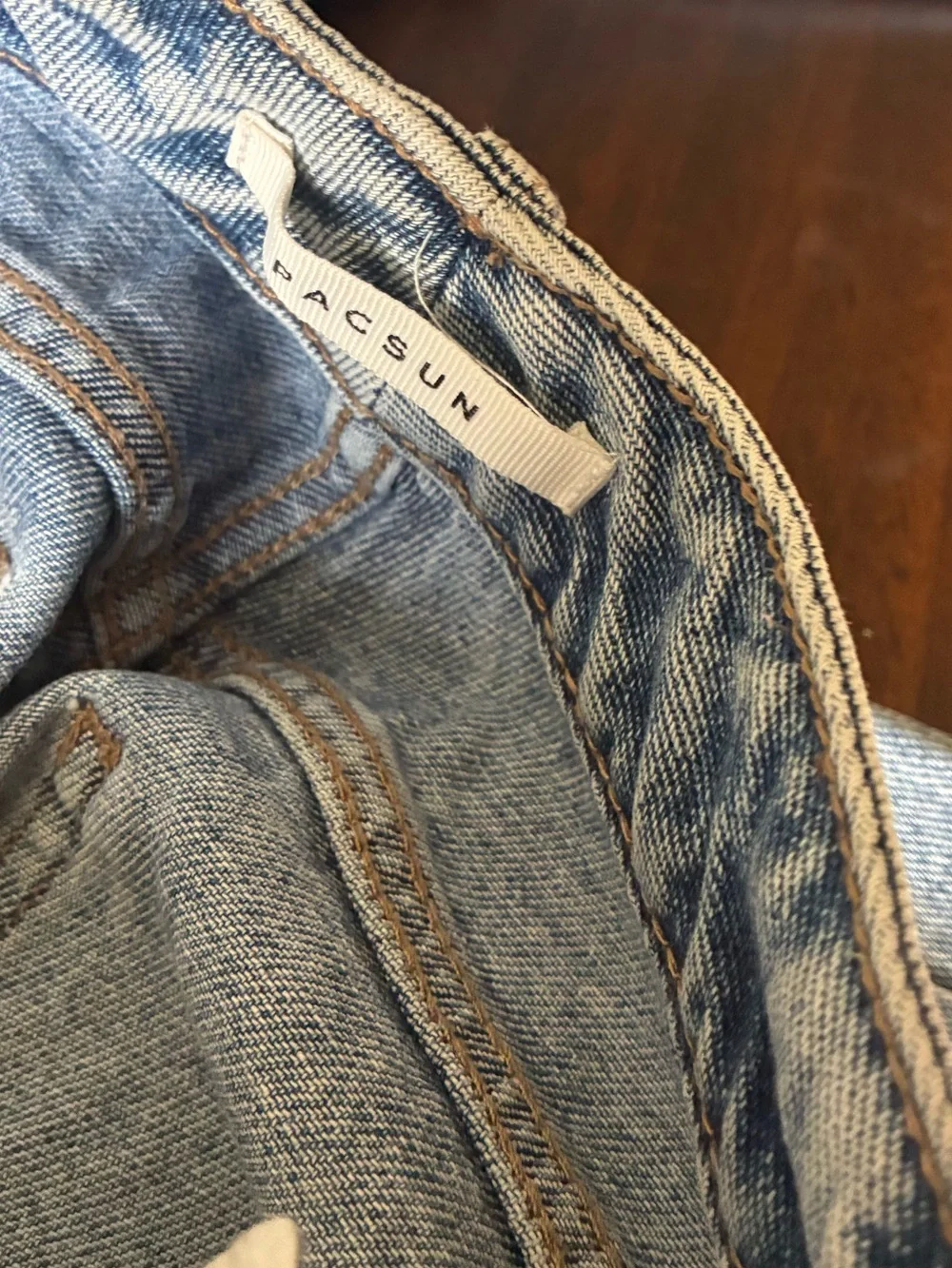 PACSUN women’s 24 distressed jeans & shorts Lot of 3 pairs Denim Light Wash